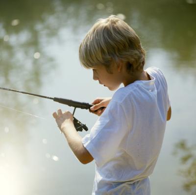 Free fishing pole giveaway for kids at Englund Marine