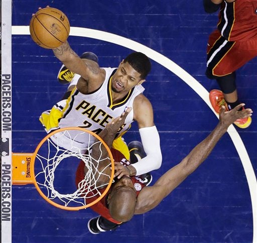 NBA Playoffs 2013: NBA players enjoy Paul George dunking on Birdman 