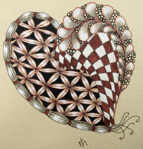 easy heart zentangle patterns