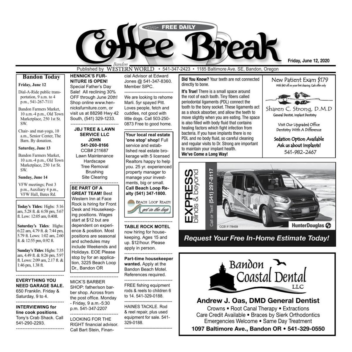 June 12 Coffee Break Coffee Break Theworldlink Com June 12 Coffee Break Coffee Break Theworldlink Com