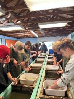Coquille hatchery students