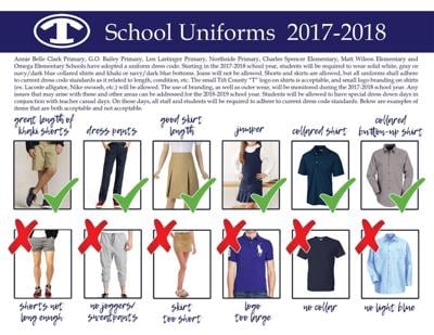 school uniform uniforms schools dress code allowed examples army salvation clothes year elementary adopt upcoming tiftongazette