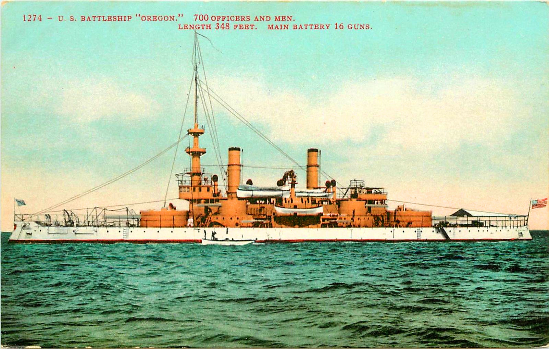 Old Photo Battleship 'Oregon' 