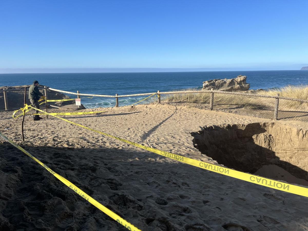 Cape Kiwanda sinkholes continue to shift, park officials warn Oregon coast  visitors 