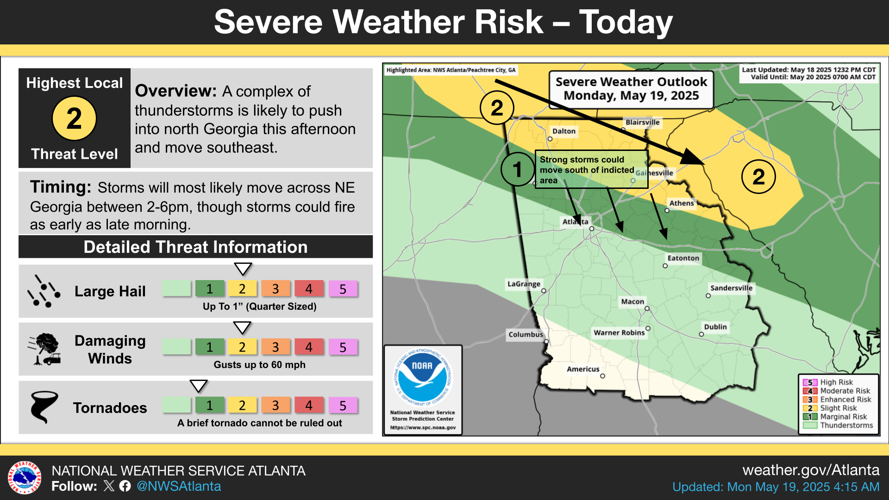 Back-to-back storm systems could bring severe weather to north Georgia ...