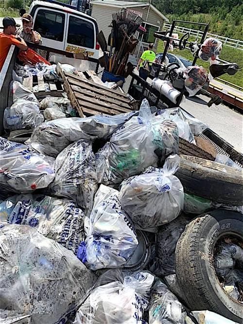 Inmate work crew cleans up nearly 5,000 lbs of garbage from roadsides