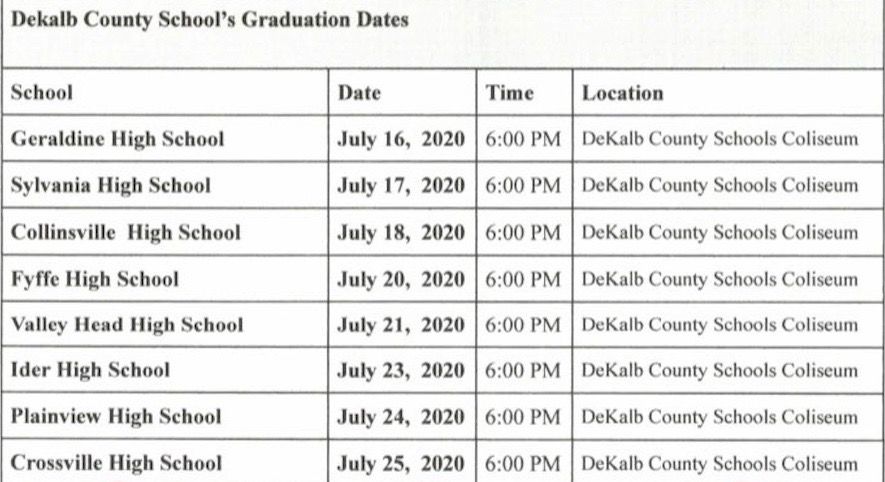 County announces graduation schedule | | times-journal.com