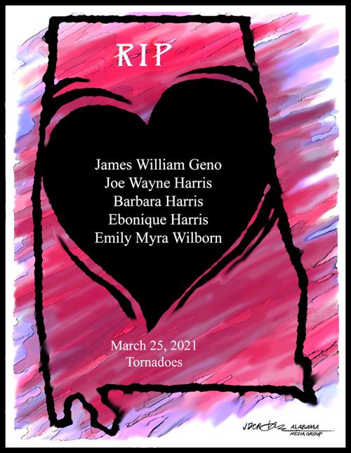 ‘I’m numb’: Tribute to Alabama tornado victims