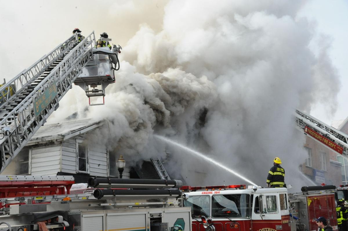 PHOTOS, VIDEO Firefighters battling threealarm fire in Frostburg