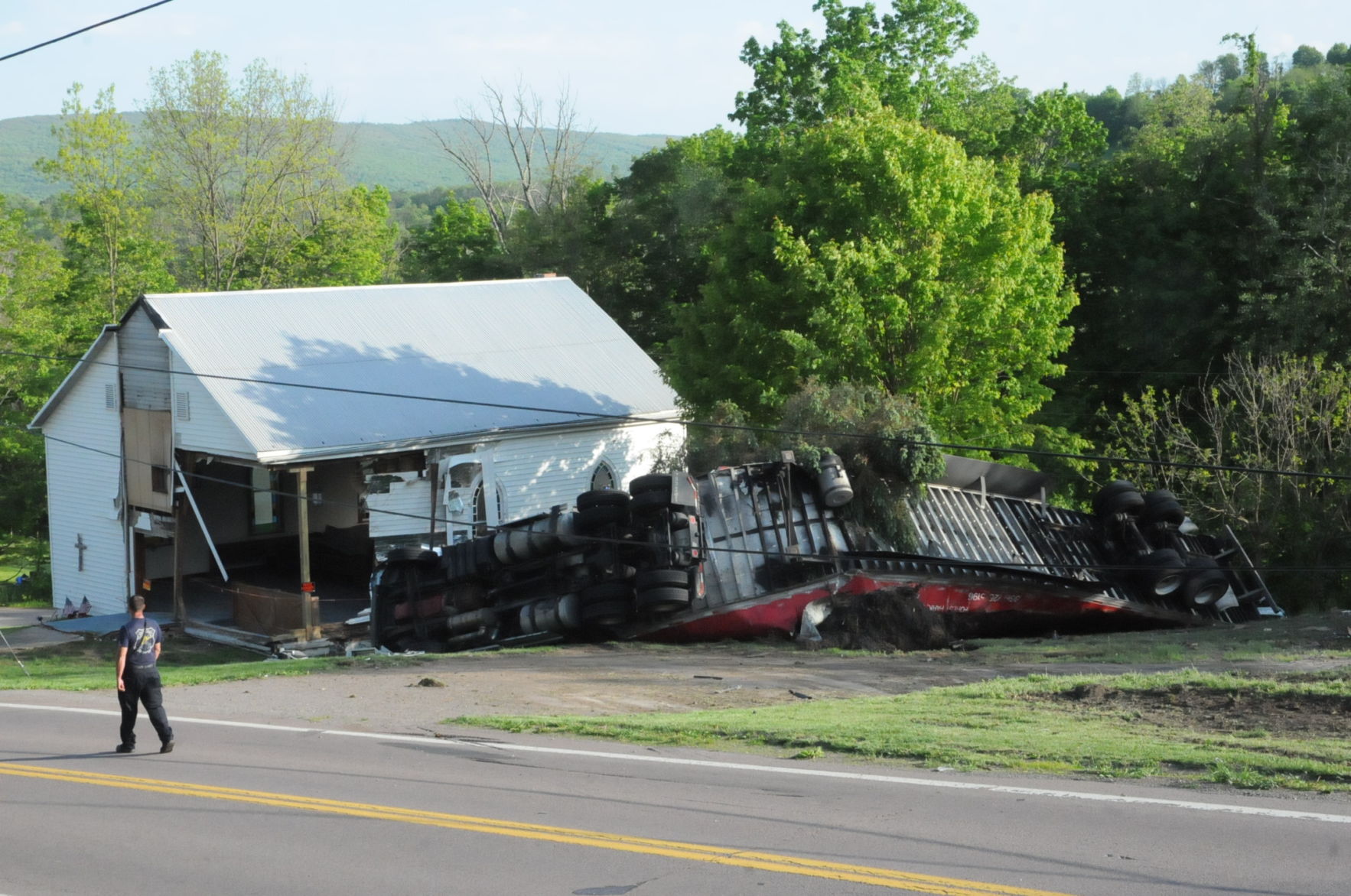 Truck crashes near damaged church in Wellersburg News times