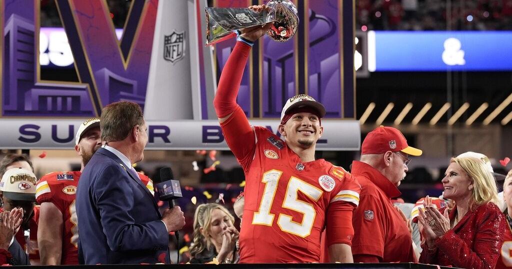 Today in Sports, Feb. 11, 2024 — KC Chiefs win back to back Super Bowls defeating the San Francisco 49ers 25-22 OT