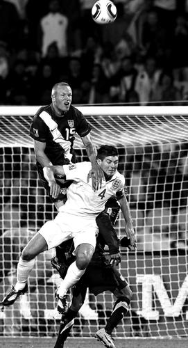 June 12, 2010 - Rustenburg, South Africa - Clint Dempsey of USA celebrates  after scoring during a FIFA World Cup 2010 football match between England  and USA at the Royal Bafokeng Stadium. (