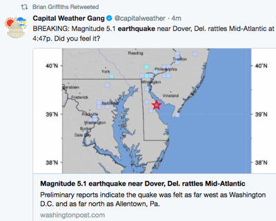 5.1 magnitude earthquake detected off East Coast | | times-news.com