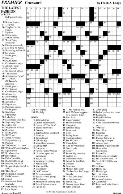 Free interactive crossword puzzles