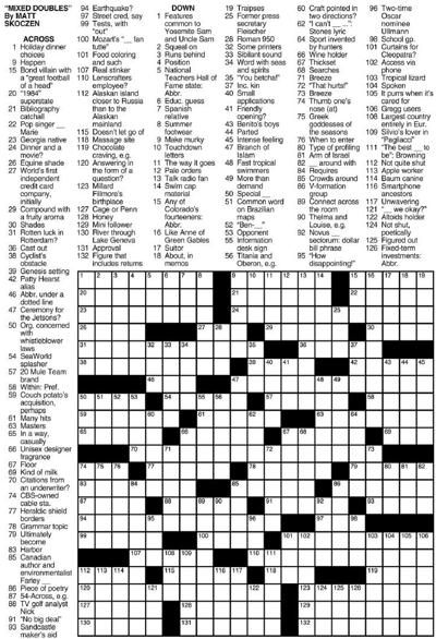 Los Angeles Times Sunday Crossword Puzzle News timesargus com