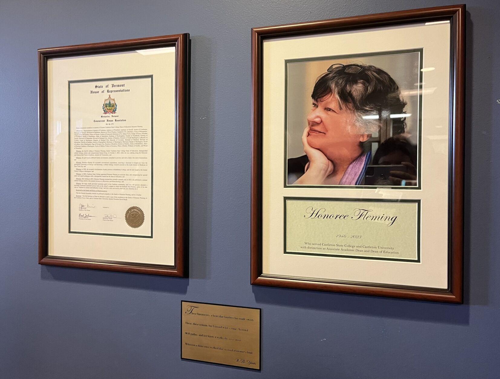 VTSU Castleton unveils Honoree Fleming memorial Local News