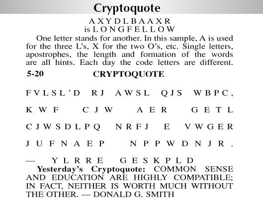 Daily Printable Cryptoquote Printable Word Searches