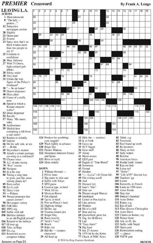PREMIER CROSSWORD | Puzzles | timesargus.com
