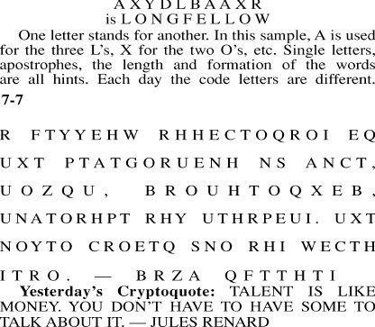 Cryptoquote Puzzles timesargus com