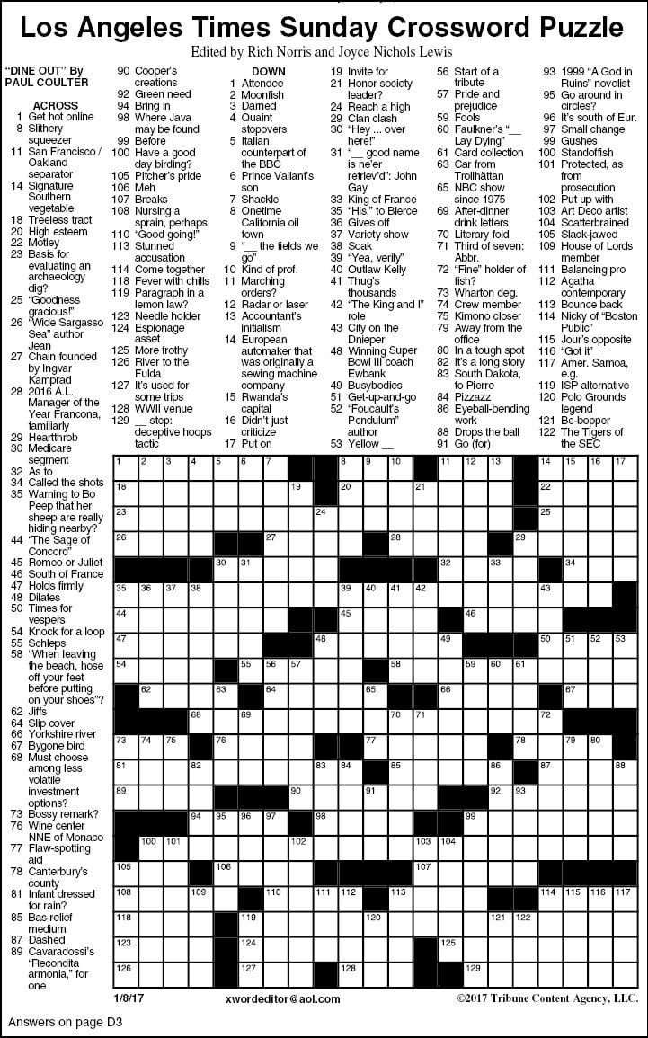 times daily crossword free