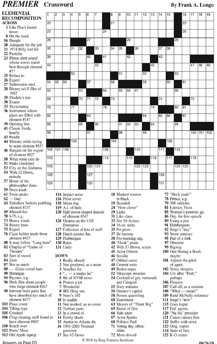 PREMIER CROSSWORD Puzzles Timesargus PREMIER CROSSWORD Puzzles Timesargus