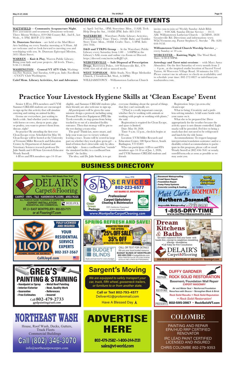 Page A15 | The World | timesargus.com