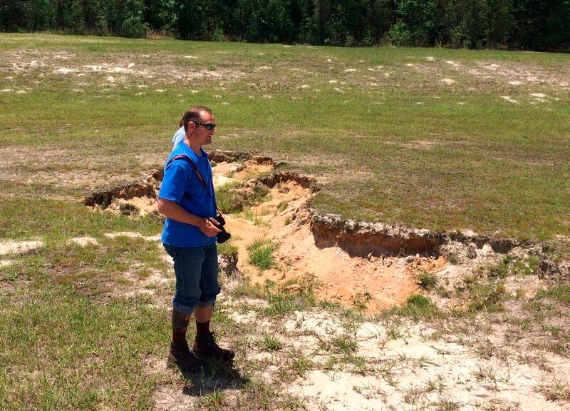 Pebble Hill Plantation to present the geology of sinkholes