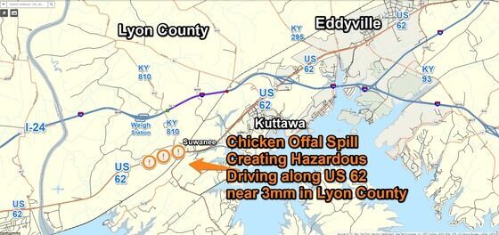 Chicken Organ Meat Spill On U.S. 62 In Lyon County Creates Hazardous ...