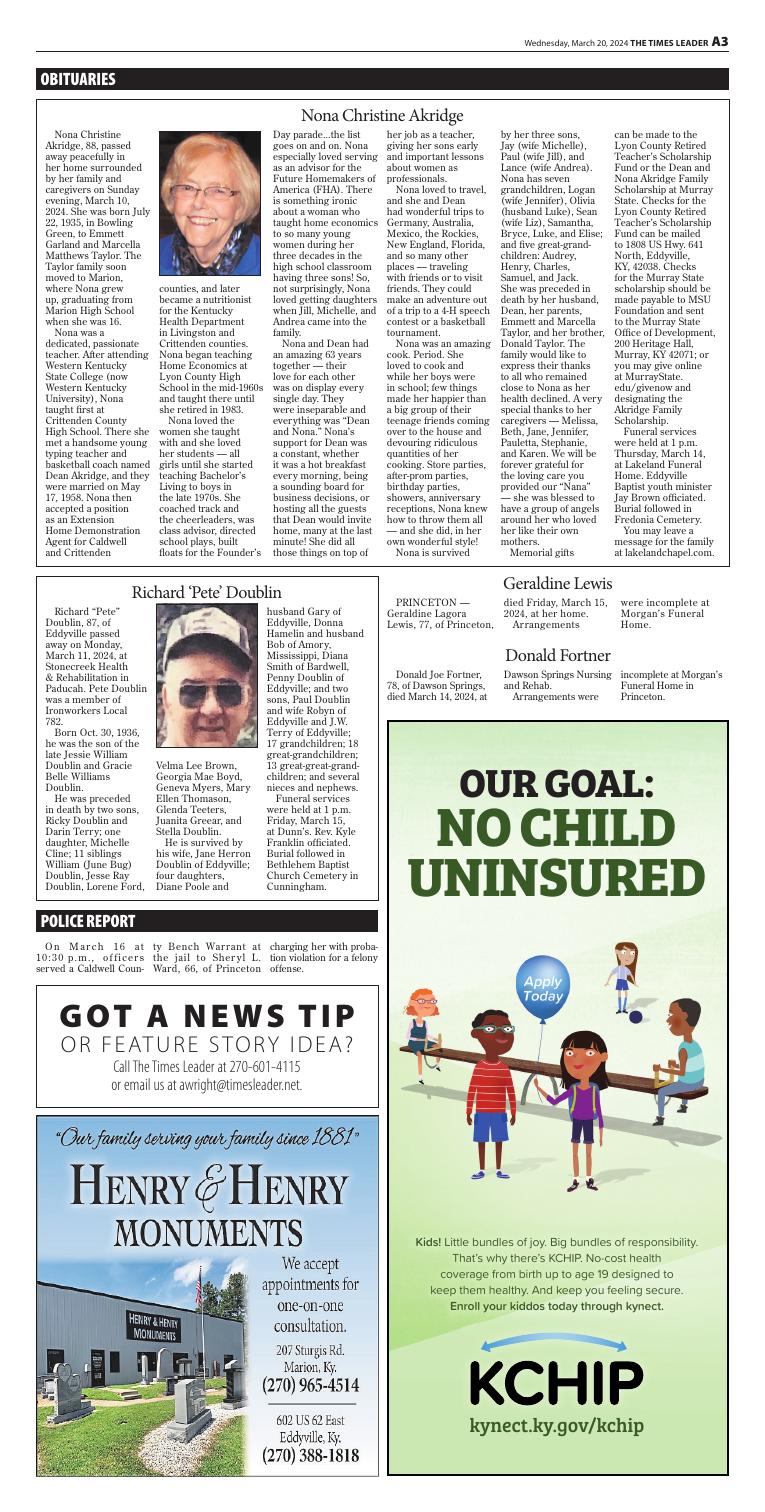 Page 3A | e-Edition | timesleader.net