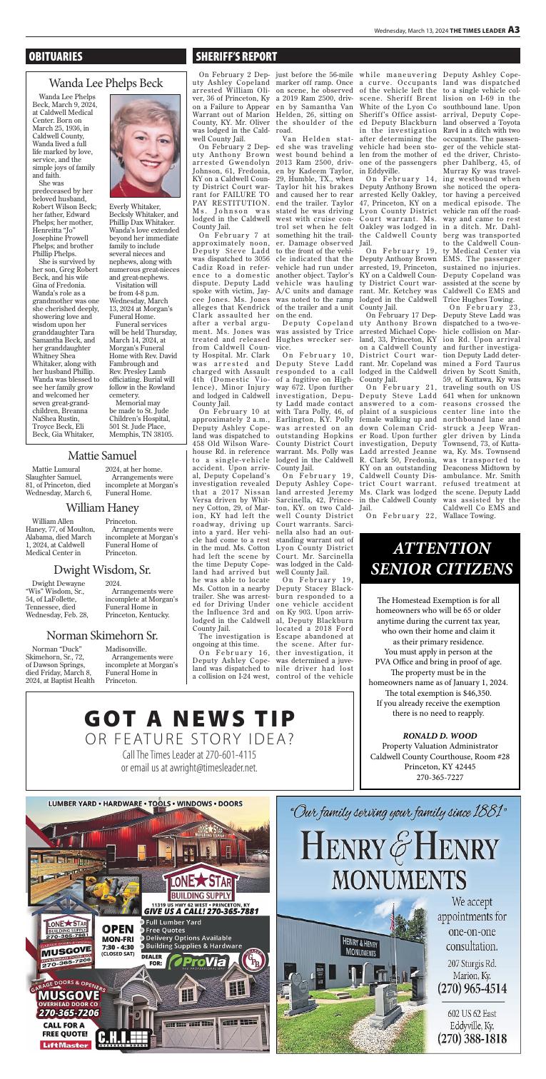 Page 3A | e-Edition | timesleader.net