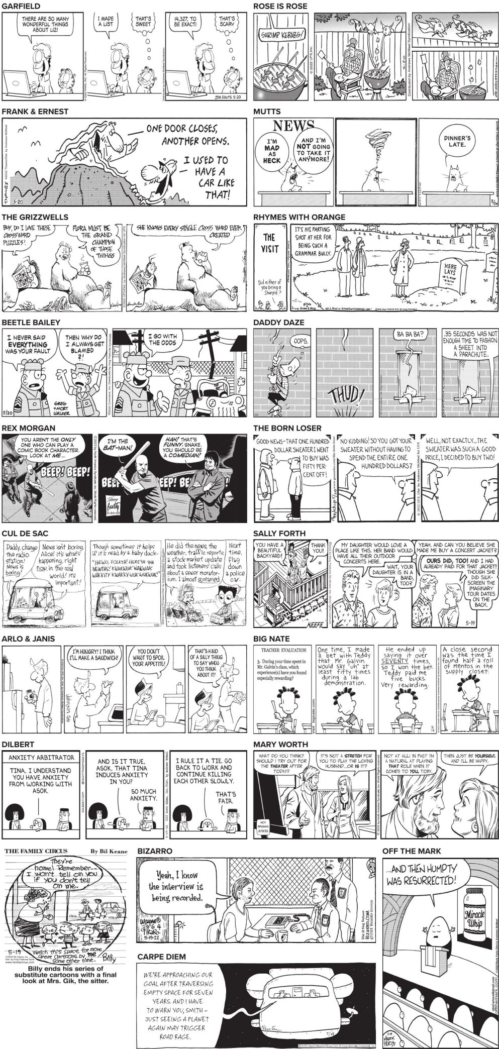 Friday, May 20, 2022 Comics and Puzzles | Daily Comics | timeswv.com