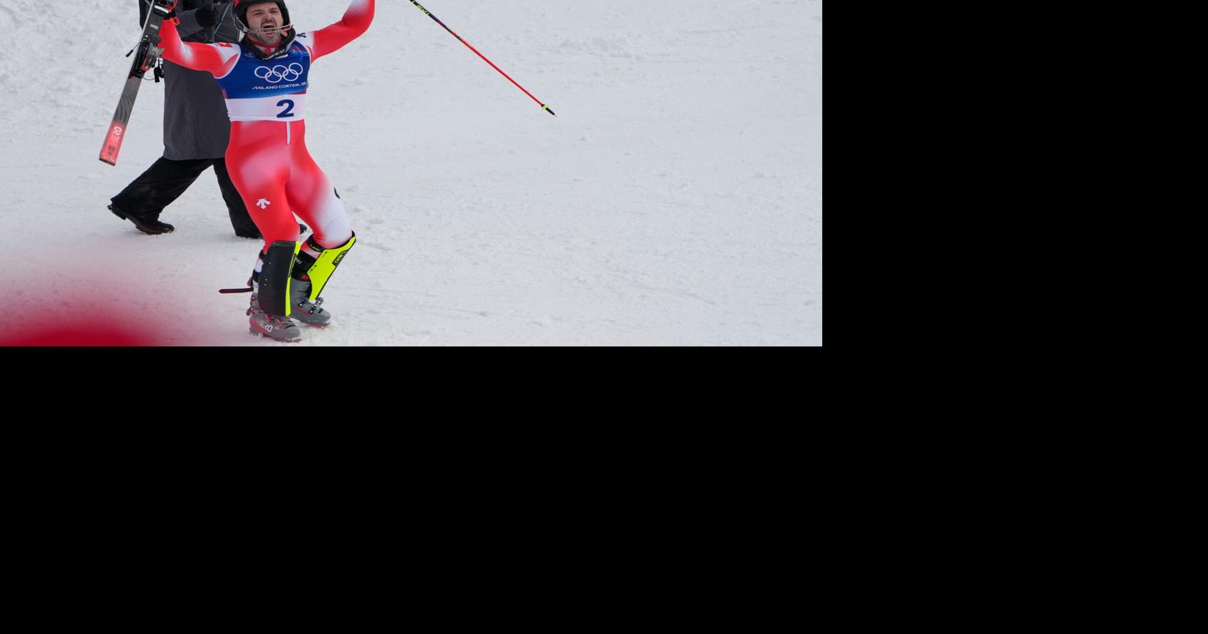 Loic Meillard of Switzerland wins slalom to close out men's Alpine program at Milan Cortina Olympics