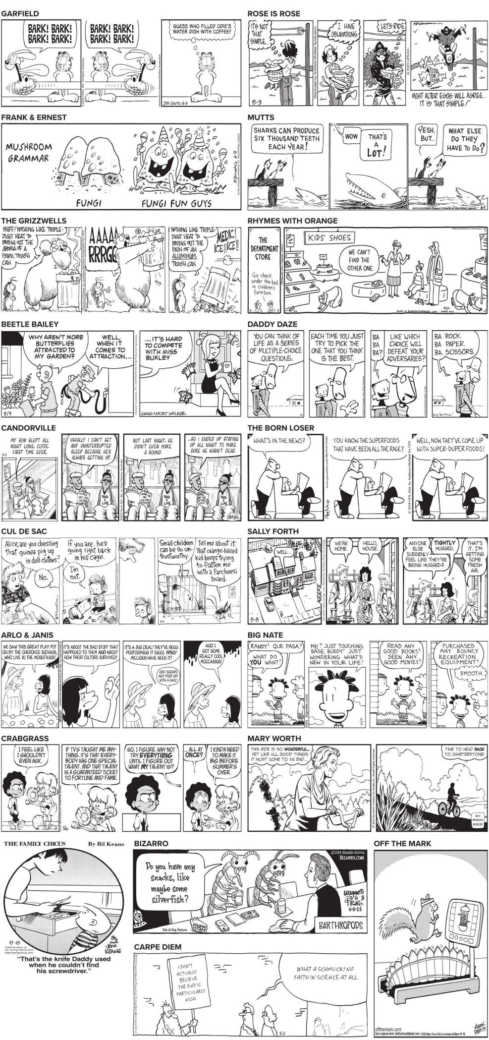 Wednesday, August 9, 2023 Comics and Puzzles | Daily Comics | timeswv.com