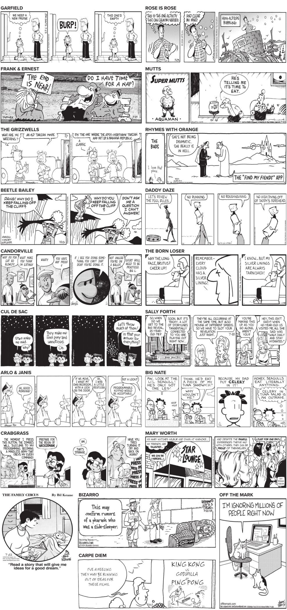 Tuesday, July 23, 2024 Comics and Puzzles | Daily Comics | timeswv.com