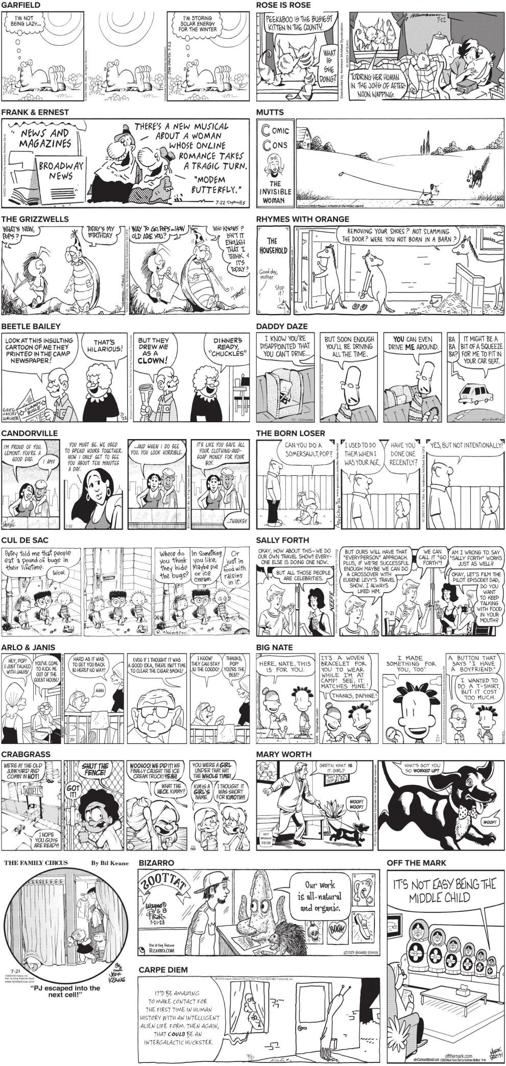 Saturday, July 22, 2023 Comics and Puzzles | Daily Comics | timeswv.com