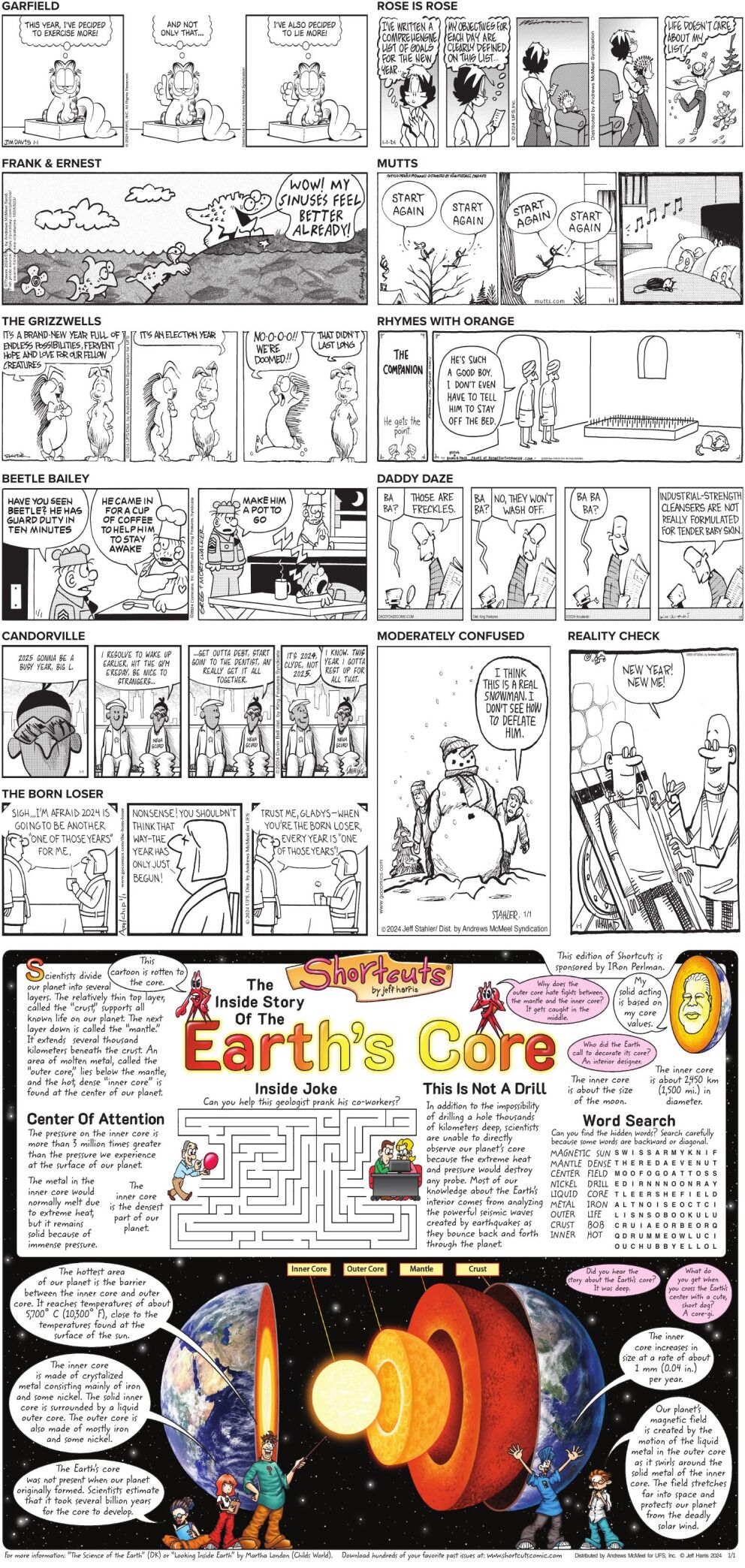 Monday, January 1, 2024 Comics And Puzzles | Daily Comics | Timeswv.com