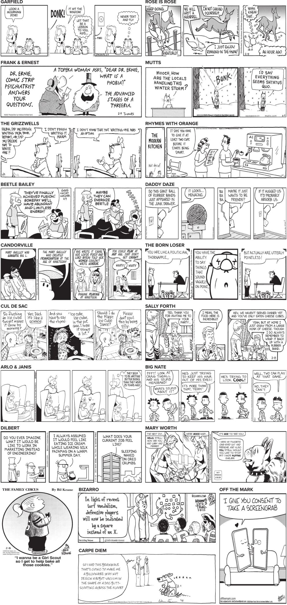 February Comiv Thursday, February 9, 2023 Comics and Puzzles | Daily Comics | timeswv.com