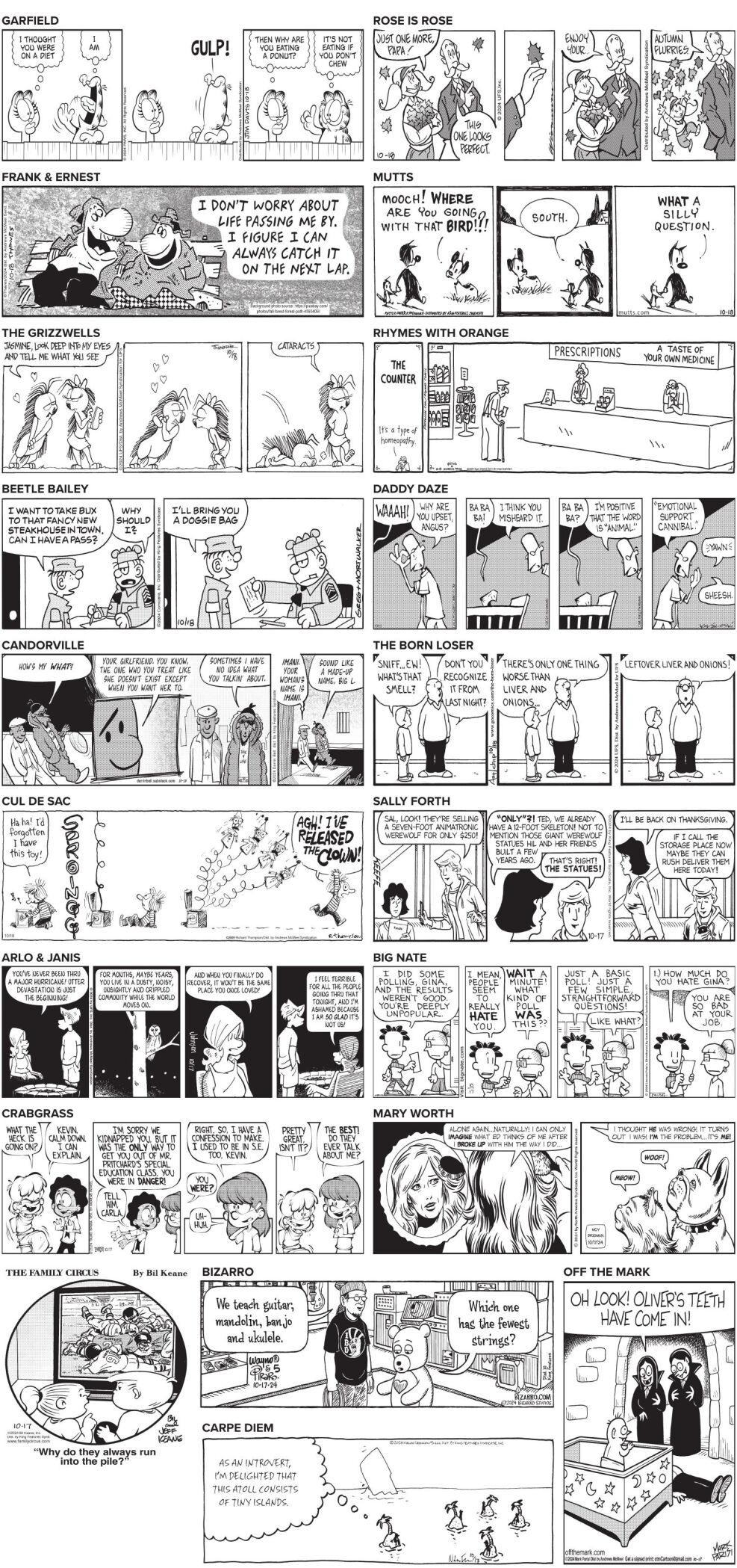 Friday, October 18, 2024 Comics and Puzzles Daily Comics