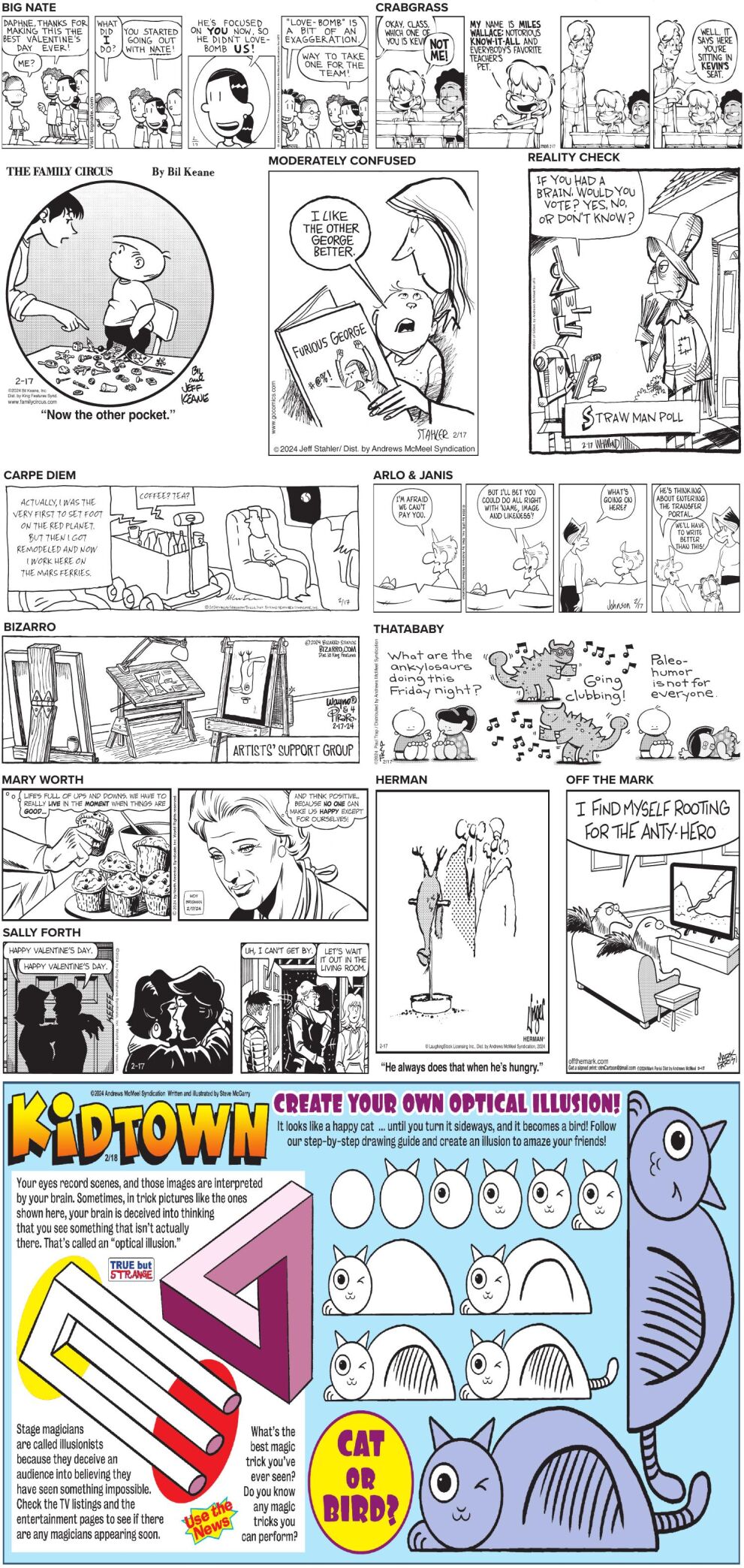 February Comiv Sunday, February 18, 2024 Comics and Puzzles | Daily Comics | timeswv.com