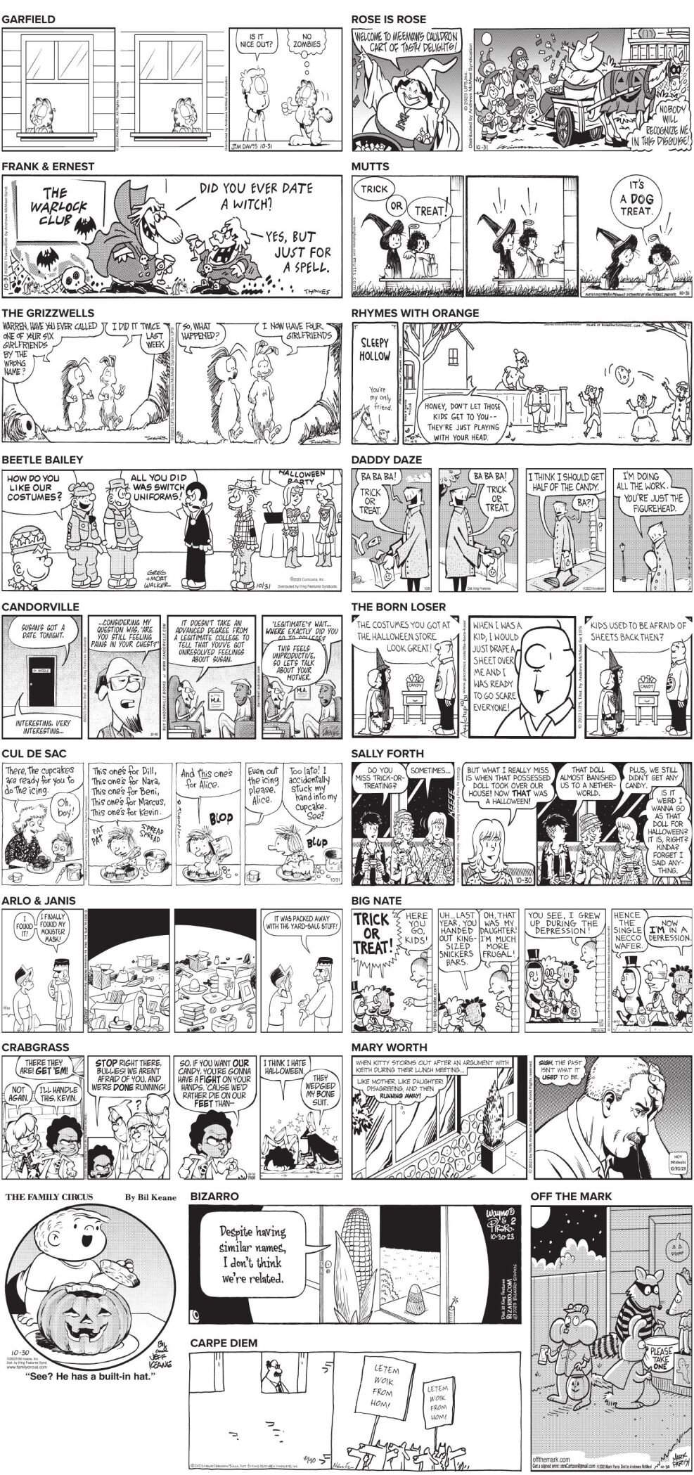 Tuesday, October 31, 2023 Comics and Puzzles | Daily Comics | timeswv.com