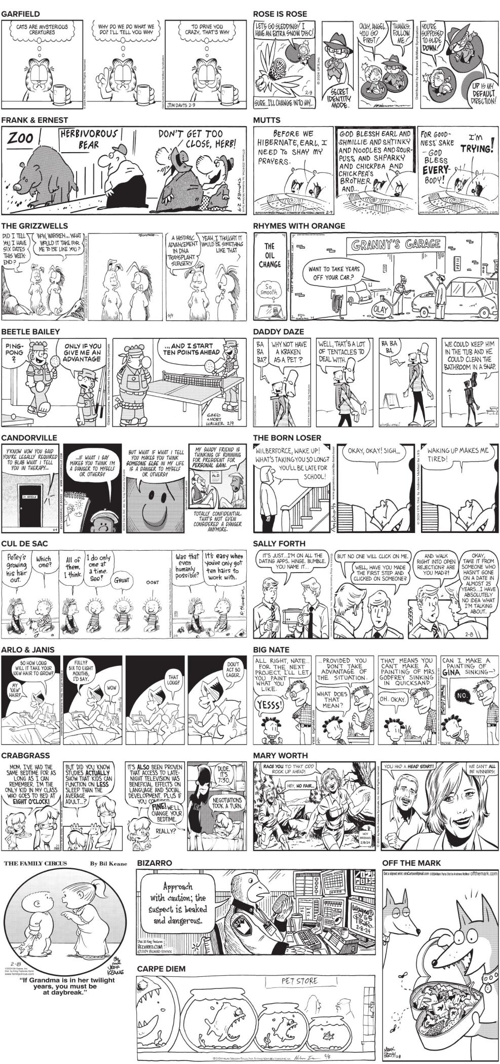 February Comiv Friday, February 09, 2024 Comics and Puzzles | Daily Comics | timeswv.com