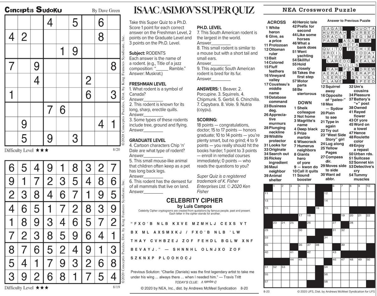 Aug 20 Puzzles Pdf Timeswv Com