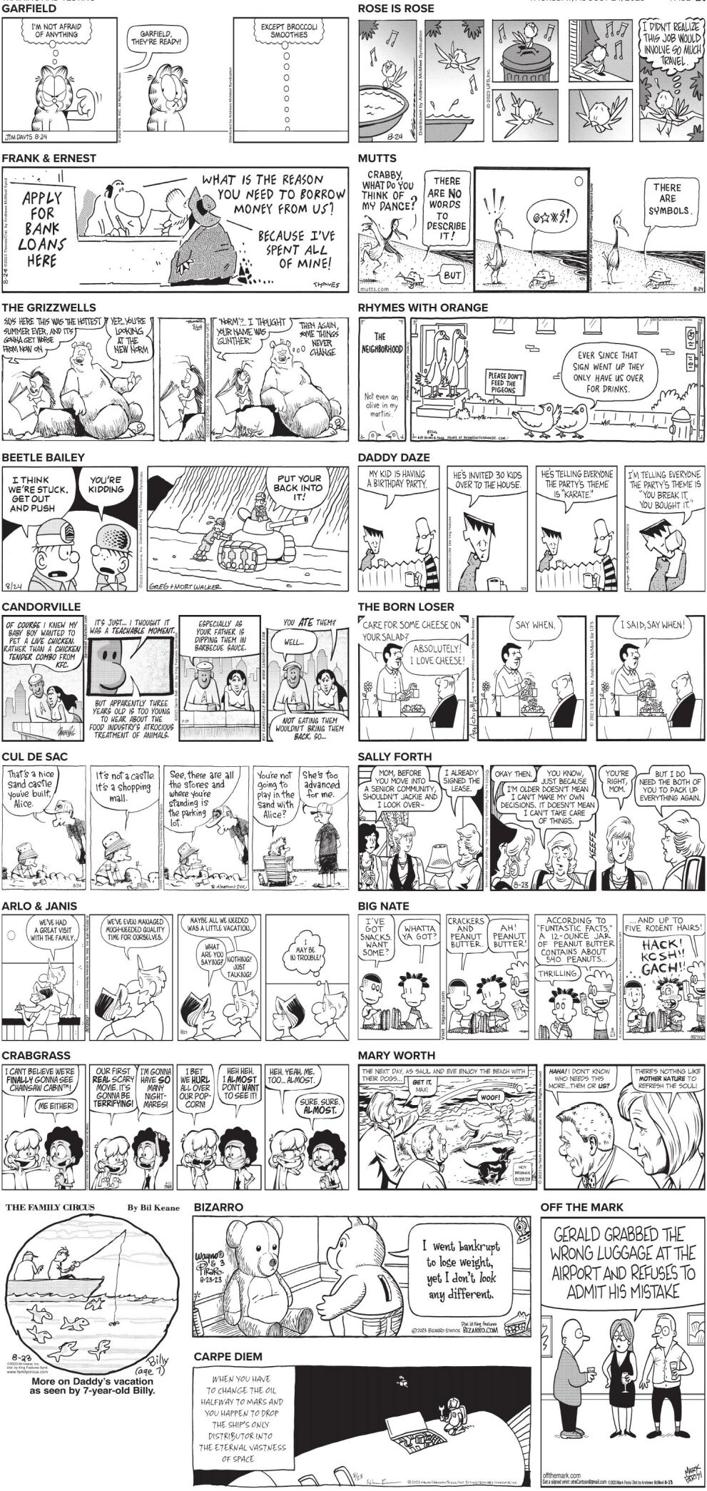 Thursday, August 24, 2023 Comics and Puzzles | Daily Comics | timeswv.com