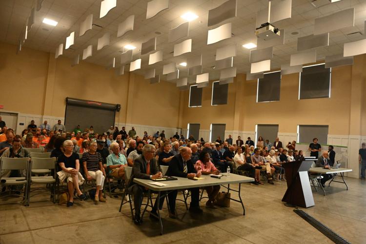 Opponents of the MidAtlantic Resiliency Link speak out at Morgantown public hearing