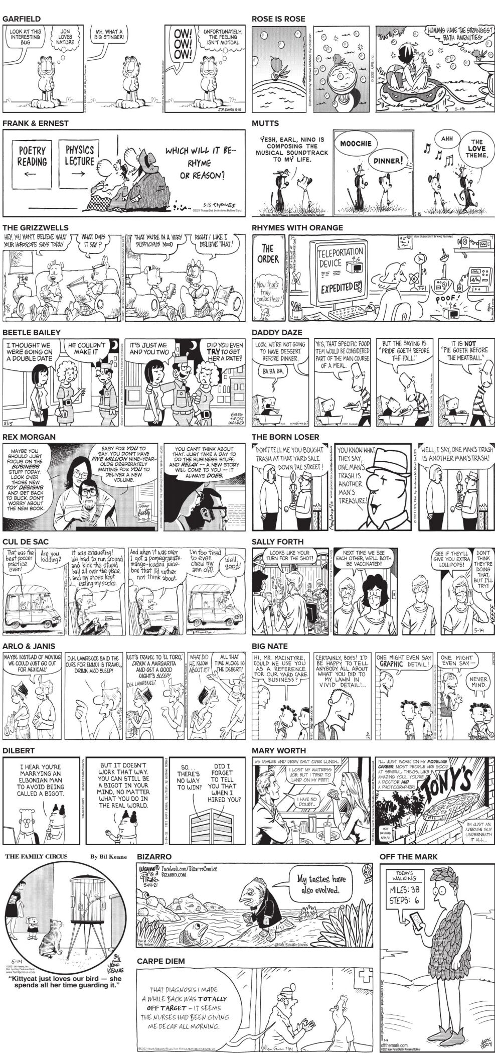 Saturday, May 15, 2021 Comics and Puzzles | Daily Comics | timeswv.com