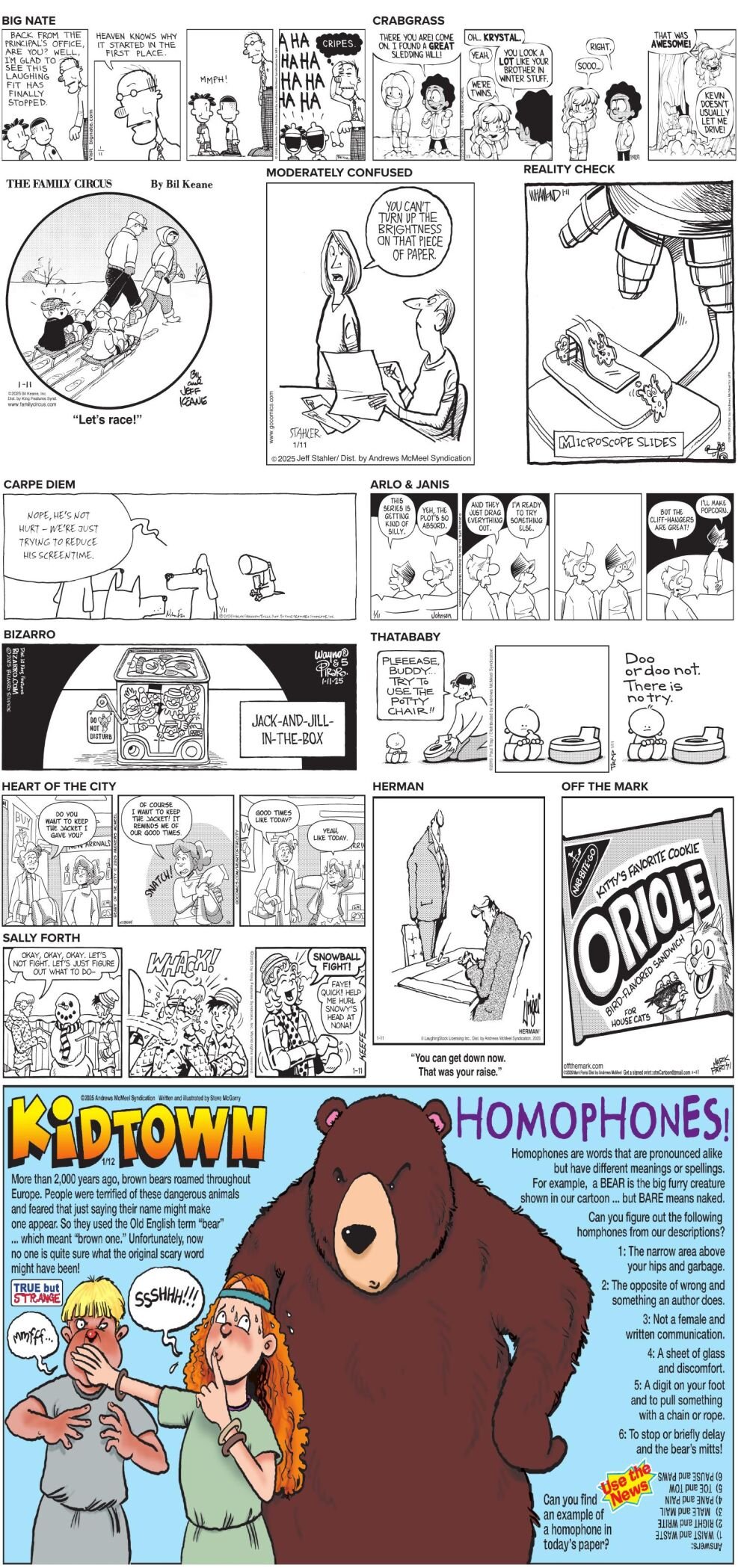 Sunday, January 12, 2025 Comics and Puzzles | Daily Comics