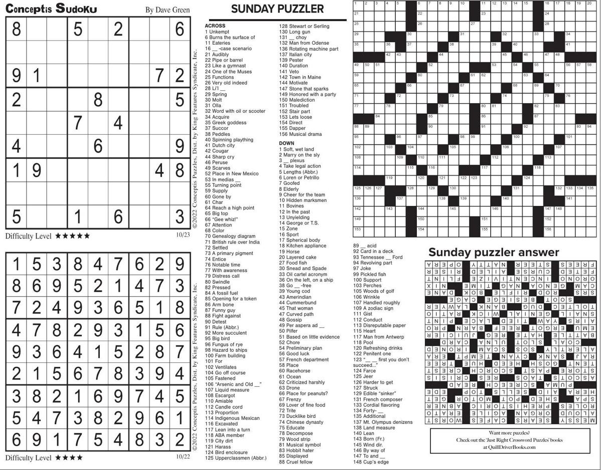 Sunday, October 23, 2022 Comics and Puzzles | Daily Comics ...