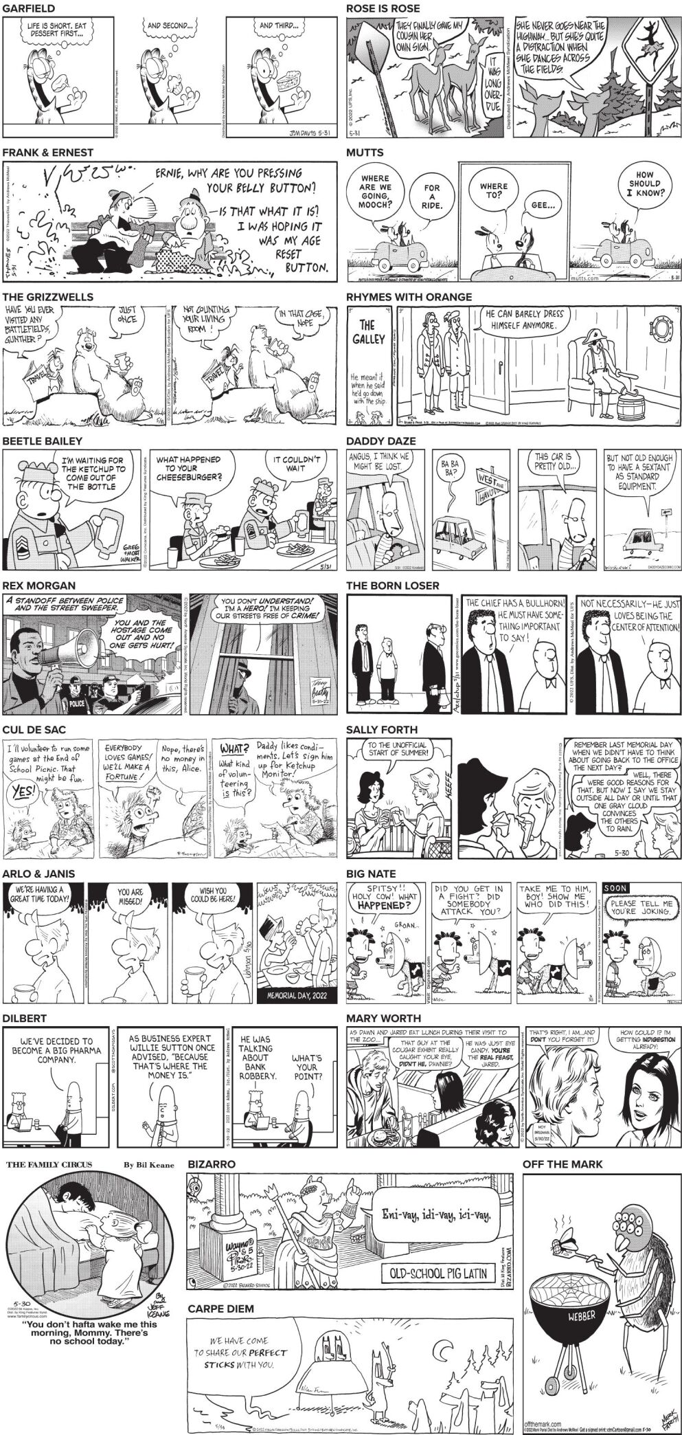 Tuesday, May 31, 2022 Comics and Puzzles | Daily Comics | timeswv.com