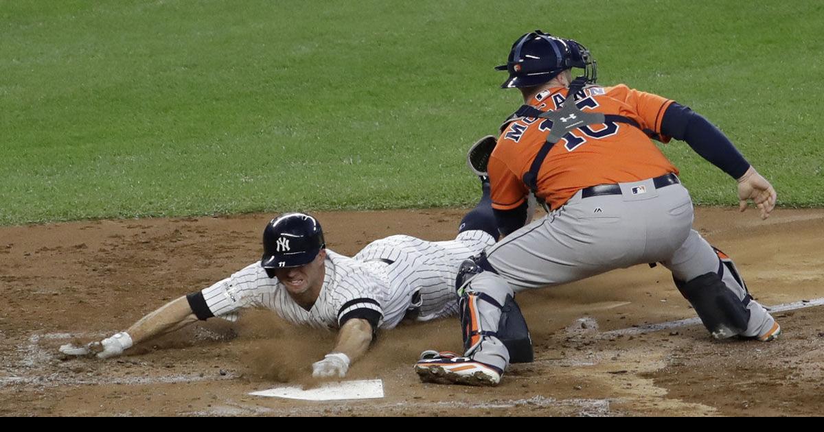 Houston Astros DALLAS KEUCHEL strikes out Yankees Starliln Castro