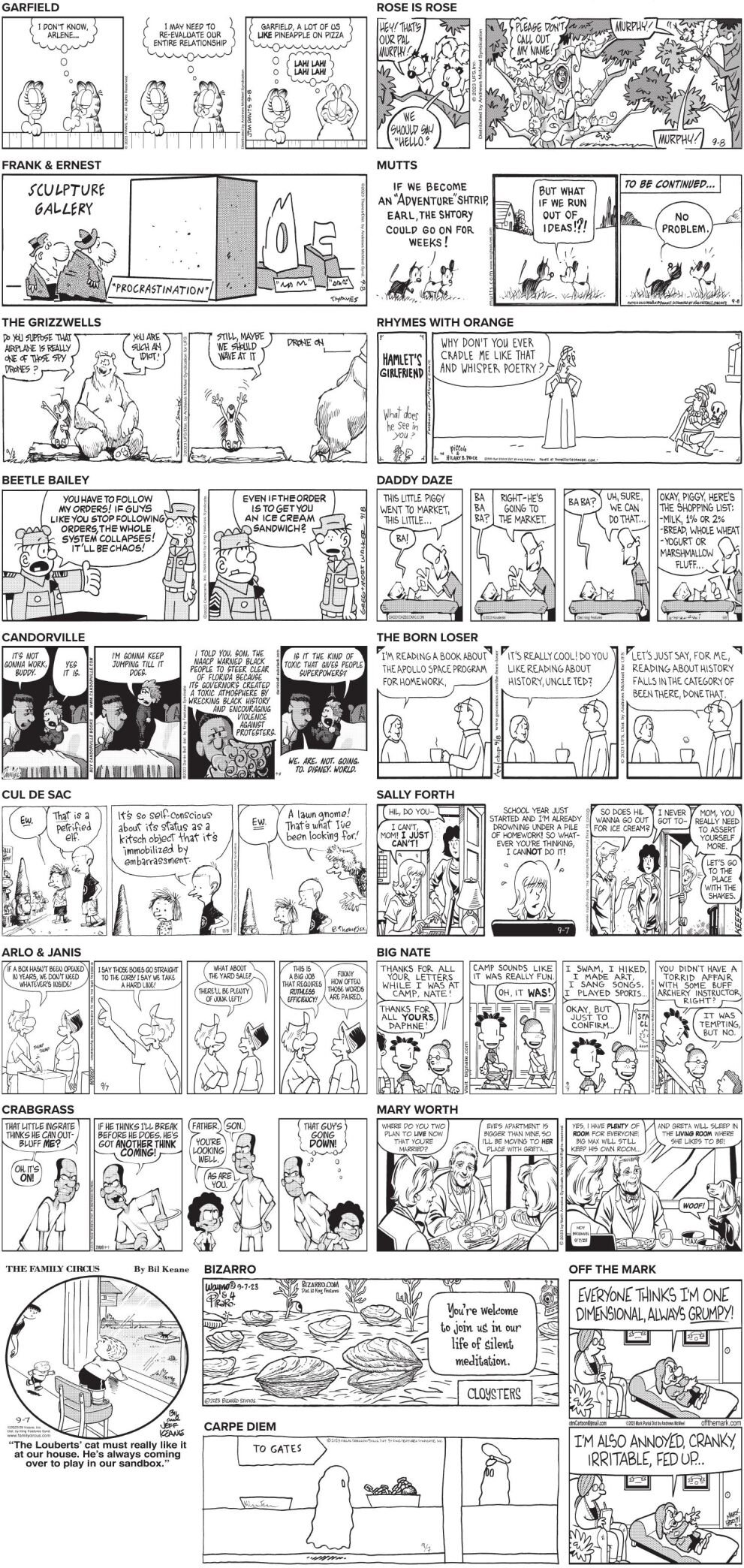 Friday, September 8, 2023 Comics and Puzzles | Daily Comics | timeswv.com